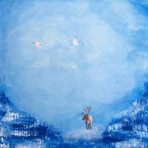 A vándorlás ideje c. Modern állatos festmény - Meska.hu