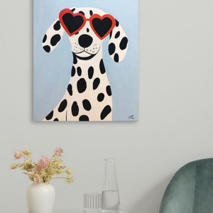 Egy pöttynyi szerelem c. Modern kutyás festmény - művészet - festmény - akril - Meska.hu