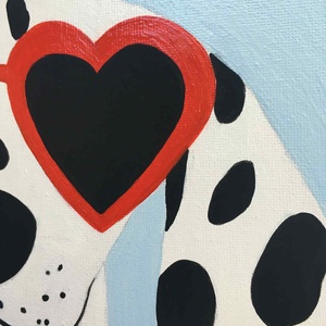 Egy pöttynyi szerelem c. Modern kutyás festmény - művészet - festmény - akril - Meska.hu