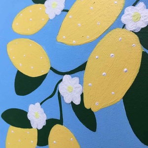 Citromos meglepetés c. Modern cicás festmény - művészet - festmény - akril - Meska.hu