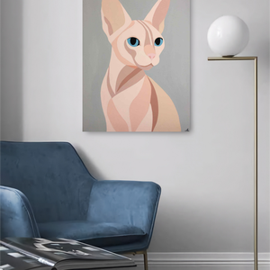 Kék tekintet c. Modern cicás festmény - művészet - festmény - akril - Meska.hu