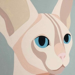 Kék tekintet c. Modern cicás festmény - művészet - festmény - akril - Meska.hu