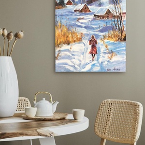 Decemberi séta c. Kortárs olajfestmény - művészet - festmény - olajfestmény - Meska.hu