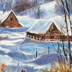 Decemberi séta c. Kortárs olajfestmény - művészet - festmény - olajfestmény - Meska.hu