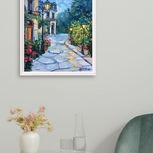 Alkony a rózsakertben c. Kortárs olajfestmény - művészet - festmény - olajfestmény - Meska.hu