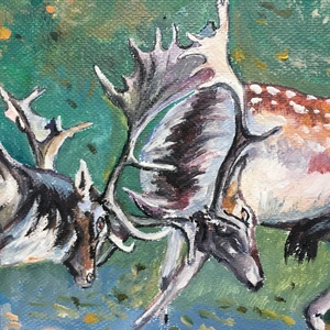 Dámok viadala c. Kortárs olajfestmény - művészet - festmény - olajfestmény - Meska.hu