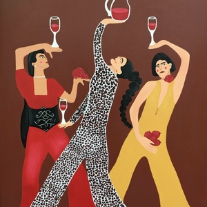 Szüret c. Modern festmény - Meska.hu