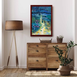 Tavirózsák fénye c. Kortárs olajfestmény - művészet - festmény - olajfestmény - Meska.hu