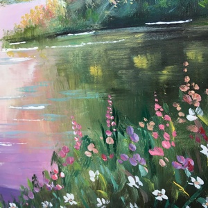 Tavaszi naplemente c. Kortárs olajfestmény - művészet - festmény - olajfestmény - Meska.hu