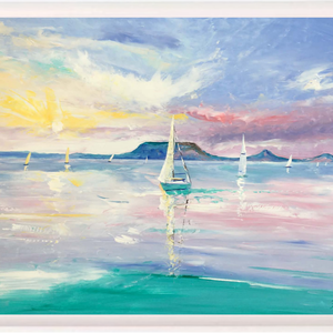 Badacsony naplementében c. Balatonos festmény ( Papp Tünde) - Meska.hu