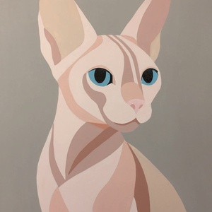 A csend örzője c. Modern cicás festmény, Művészet, Festmény, Akril, Festészet, MESKA