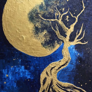 Arany éjszakák c. Modern festmény - Meska.hu