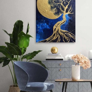 Arany éjszakák c. Modern festmény - művészet - festmény - akril - Meska.hu