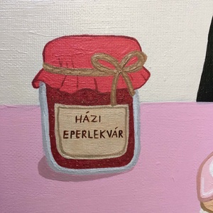 Epres csábítás c. Modern cicás festmény - művészet - festmény - akril - Meska.hu