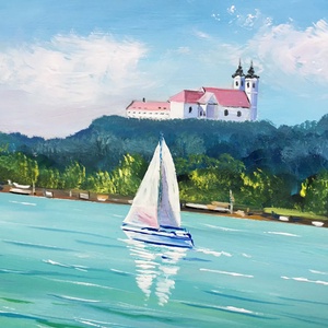 Tihanyi panoráma c. Balaton olajfestmény - művészet - festmény - olajfestmény - Meska.hu