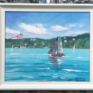 Tihanyi katamarán c. Balaton olajfestmény, Művészet, Festmény, Olajfestmény, Festészet, Kedves Érdeklődő !

- Festmény mérete 30x25cm + 3cm képkeret (választható keret szín)

- Olaj-kasír..., MESKA