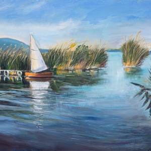 Balaton vitorlás olajfestmény - művészet - festmény - olajfestmény - Meska.hu