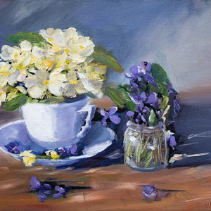 Kankalinok olajfestmény - művészet - festmény - olajfestmény - Meska.hu