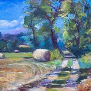 Szalmabálák olajfestmény, Művészet, Festmény, Olajfestmény, Festészet, MESKA