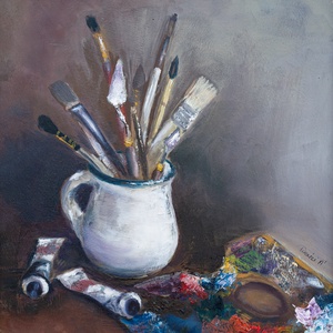 Festő csendélet  olajfestmény - művészet - festmény - olajfestmény - Meska.hu