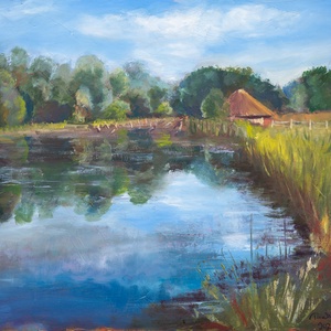 A tavon c. olajfestmény, Művészet, Festmény, Olajfestmény, Festészet, MESKA