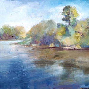 A Rábán c. olajfestmény, Művészet, Festmény, Olajfestmény, Festészet, MESKA