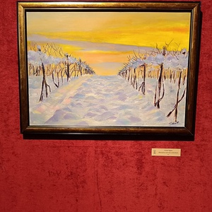 Alkony a szőlőhegyen c. olajfestmény - Meska.hu