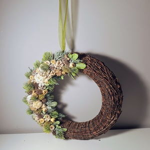 Téli fa alapon ünnepi adventi téli alkalmi ajtódísz kopogtató - otthon & életmód - dekoráció - ajtó- és ablak dekoráció - ajtódísz & kopogtató - Meska.hu