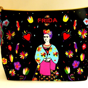 'Frida ' fekete óriás neszesszer / sminktáska/ erszény/mobil/bármi tok - táska & tok - neszesszer - Meska.hu
