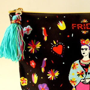 'Frida ' fekete óriás neszesszer / sminktáska/ erszény/mobil/bármi tok, Táska & Tok, Neszesszer, Varrás, MESKA