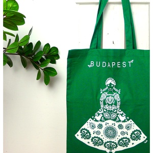 ÚJ színek ! 'Menyecske' -Budapest shoppingoló, bevásárló táska- fenyő zöld, Táska & Tok, Bevásárlás & Shopper táska, Shopper, textiltáska, szatyor, Varrás, Meska