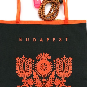  Budapest táska - kalotaszegi motívummal - olíva  - Meska.hu