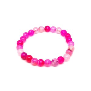 Achát hők faz szinezett pink golyó karkötő 8mm, Ékszer, Karkötő, Ásványkarkötő, , MESKA