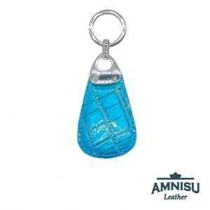 Türkizkék lakk krokkómintás csepp alakú swarovski köves kulcstartó H6020 - táska & tok - kulcstartó & táskadísz - kulcstartó - Meska.hu