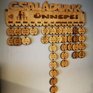 Fali ünnepnaptár, Otthon & Életmód, Dekoráció, Fali és függő dekoráció, Falinaptár & Öröknaptár, Famegmunkálás, MESKA