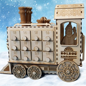 Adventi naptár - Vonat, Karácsony, Adventi díszek, Adventi naptár, Famegmunkálás, MESKA