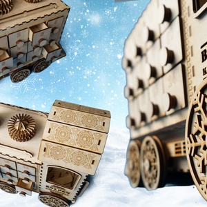 Adventi naptár - Vonat - karácsony - adventi díszek - adventi naptár - Meska.hu