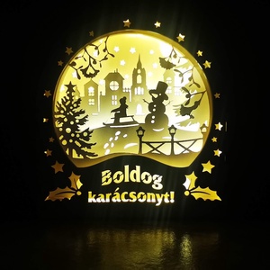 Karácsonyi ledes asztaldísz , Karácsony, Karácsonyi lakásdekoráció, Karácsonyi fénydekoráció, Famegmunkálás, MESKA