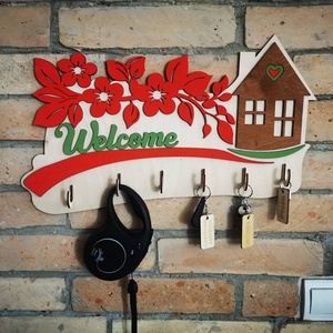 Fali kulcstartó (nagy színes) - otthon & életmód - dekoráció - fali és függő dekoráció - fali kulcstartó - Meska.hu
