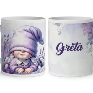 Névvel kérhető - Cuki fekvő levendulás manólány mintás bögre, Otthon & Életmód, Konyhafelszerelés, tálalás, Tálalás, Bögre & Csésze, , MESKA