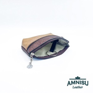 Sötétbarna - sötét arany kettő cipzáras kulcstartó B9001 - táska & tok - kulcstartó & táskadísz - kulcstartó - Meska.hu