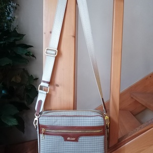 Crossbody vászon bőr női táska. - táska & tok - bevásárlás & shopper táska - kenyeres zsák - Meska.hu