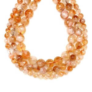 Citrin fazettált golyó 6-7mm  ékszerkészítő alapanyag (füzér), Kellékek & szerszámok, Ásvány alapanyag, Ásványfüzér, , MESKA