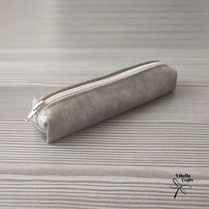 Csillámos szürke bőrből készült tolltartó, Otthon & Életmód, Papír, írószer, Tolltartó & Ceruzatekercs, , MESKA