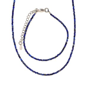Lapis lazuli ékszerszett Fáraókék � nyaklánc és karkötő, 2,5 mm fazettált - Meska.hu