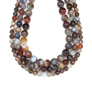 Achát botswana golyó A 8mm  ékszerkészítő alapanyag (füzér), Kellékek & szerszámok, Ásvány alapanyag, Ásványfüzér, , MESKA