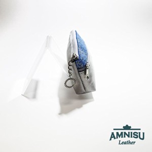 Ezüst - kék virág mintás kettő cipzáras kulcstartó B1004 - táska & tok - kulcstartó & táskadísz - kulcstartó - Meska.hu