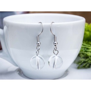 Hegyikristály lógós fülbevaló 8mm, Ékszer, Fülbevaló, Lógó fülbevaló, , MESKA