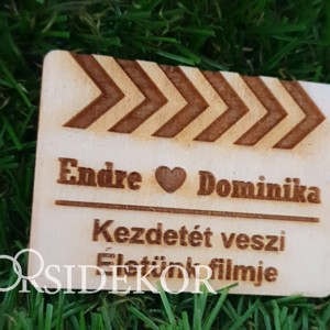 Köszönetajándék esküvői hűtőmágnes fából filmes, Esküvő, Emlék & Ajándék, Köszönőajándék, , MESKA
