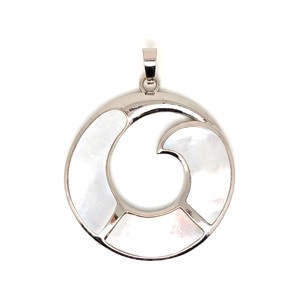 Pávakagyló (abalone) medál spirál foglalatban 40mm - Meska.hu